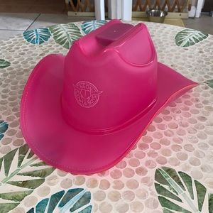 Neon Cowboys hat in Beau Peep Pink. Lights work